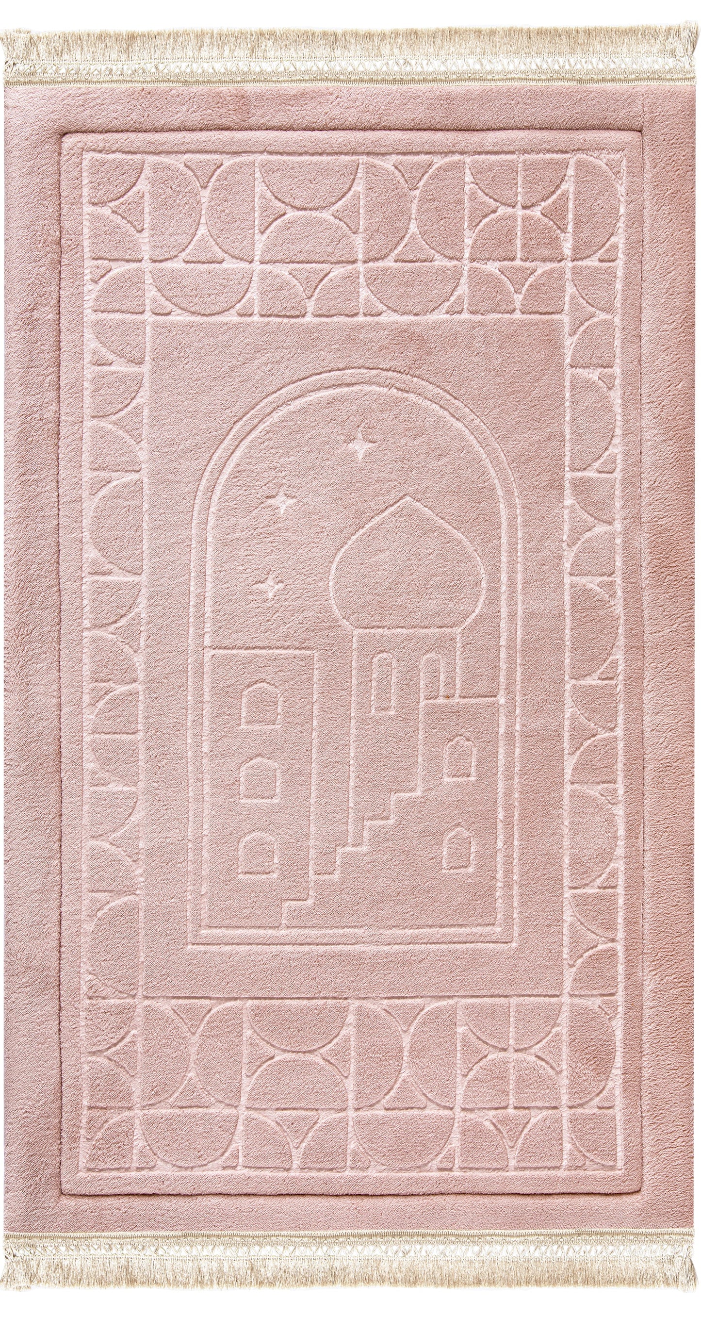سجادة صلاة محفورة لون زهري