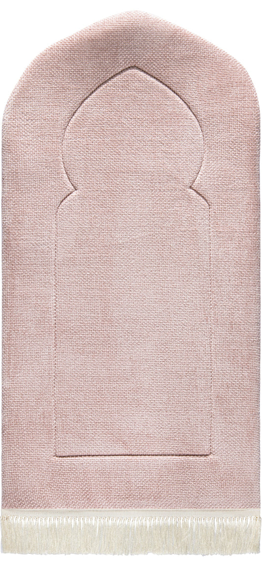 سجادة صلاة محراب سادة لون وردي فاتح