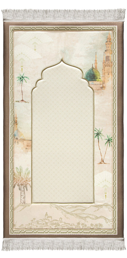 سجادة صلاة مبطنة بتصميم طيبه