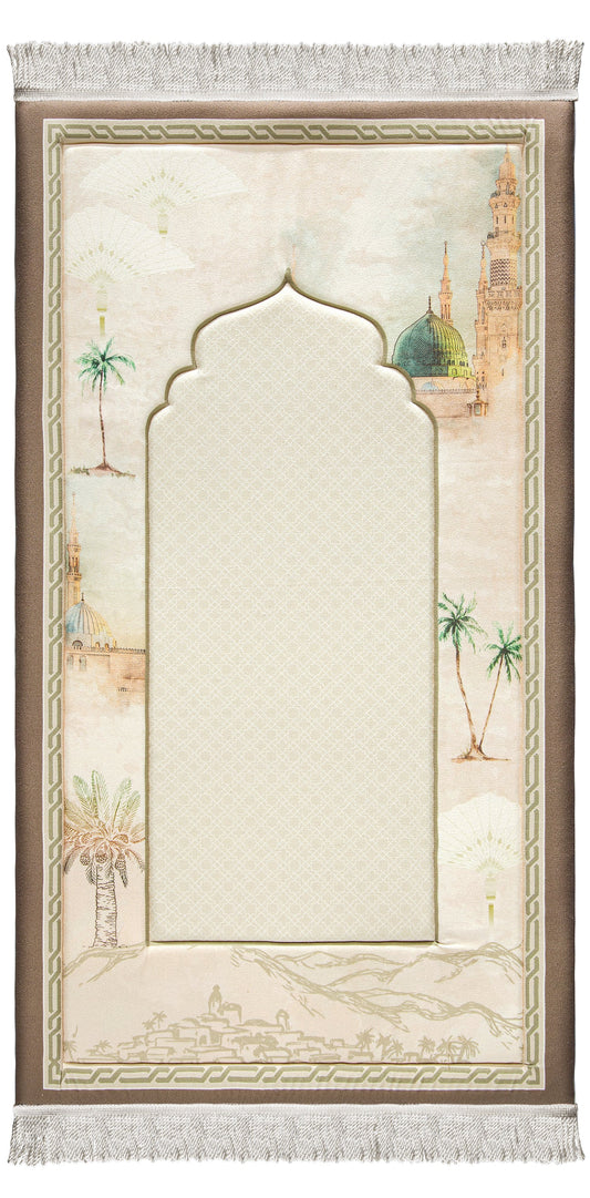 سجادة صلاة مبطنة بتصميم طيبه