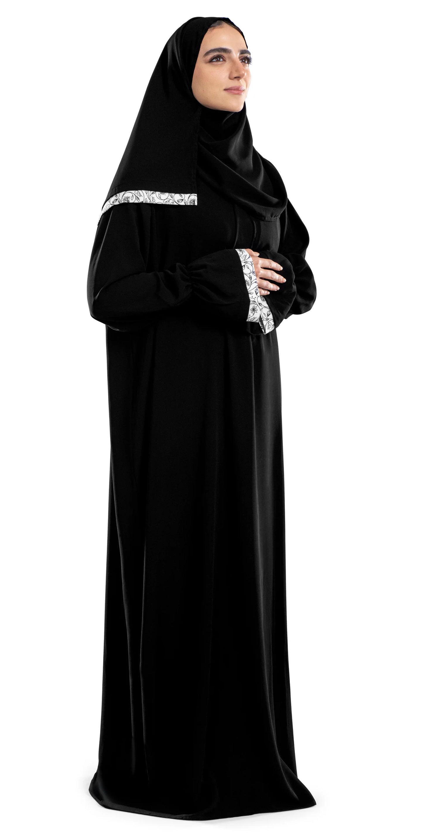 ملابس الصلاة الكريب باللون الأسود