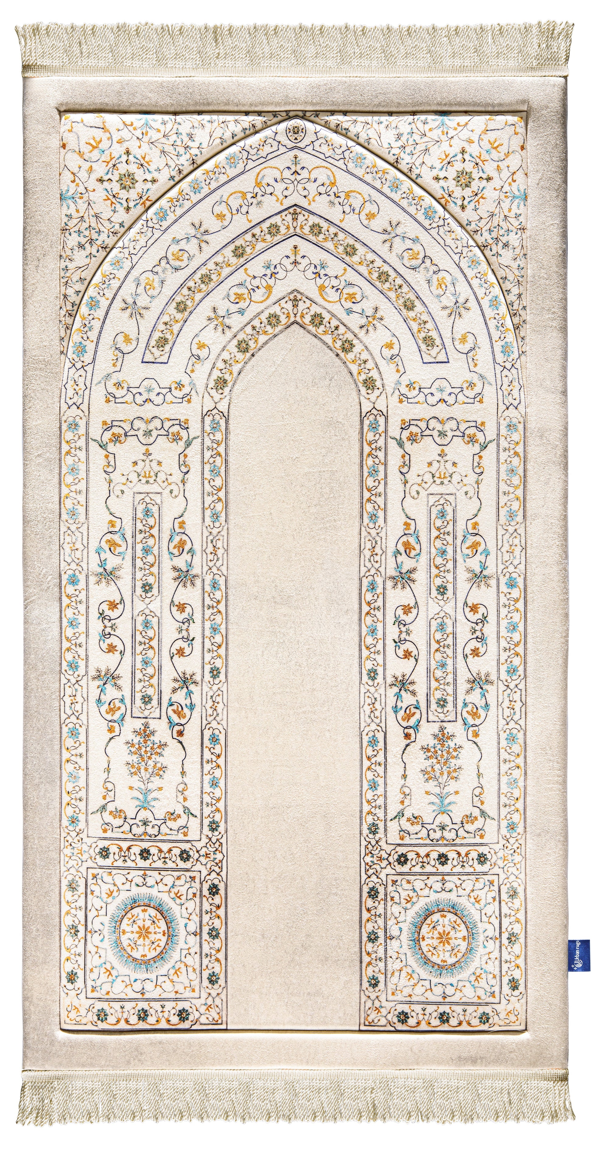 Antique islamic indian arch velvet unique prayer Sejadah | Urban Rugs