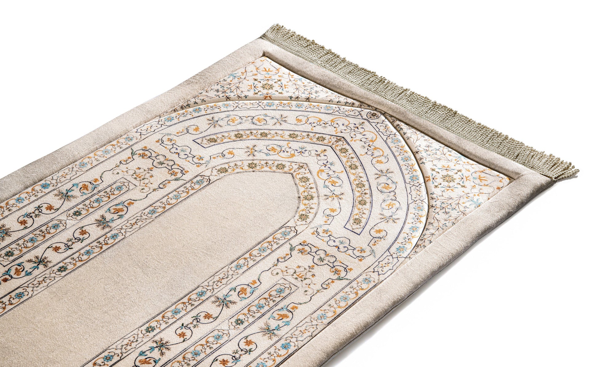 Antique islamic indian arch velvet unique prayer Sejadah | Urban Rugs